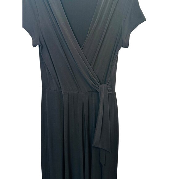 2/$25 Shelby Palmer M Black Wrap Midi Wide Leg Romper - Picture 5 of 12